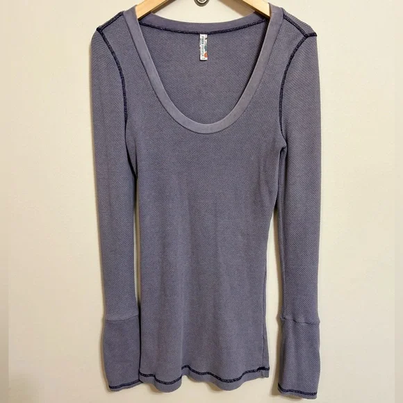 Free People Purple Long Sleeve Top - Picture 4 of 7